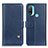 Leather Case Stands Flip Cover Holder D04Y for Motorola Moto E30 Blue