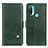 Leather Case Stands Flip Cover Holder D04Y for Motorola Moto E30 Green