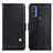 Leather Case Stands Flip Cover Holder D04Y for Motorola Moto G Pure Black