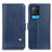 Leather Case Stands Flip Cover Holder D04Y for Oppo A54 4G Blue