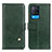 Leather Case Stands Flip Cover Holder D04Y for Oppo A54 4G Green