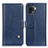 Leather Case Stands Flip Cover Holder D04Y for Oppo Reno5 F Blue