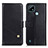 Leather Case Stands Flip Cover Holder D04Y for Realme C21 Black