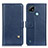 Leather Case Stands Flip Cover Holder D04Y for Realme C21 Blue