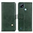 Leather Case Stands Flip Cover Holder D04Y for Realme C21 Green