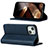 Leather Case Stands Flip Cover Holder D05T for Apple iPhone 13 Blue