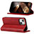 Leather Case Stands Flip Cover Holder D05T for Apple iPhone 14 Red