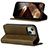 Leather Case Stands Flip Cover Holder D05T for Apple iPhone 15