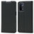 Leather Case Stands Flip Cover Holder D05T for Oppo A74 5G Black