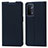 Leather Case Stands Flip Cover Holder D05T for Oppo A93 5G Blue