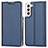 Leather Case Stands Flip Cover Holder D05T for Samsung Galaxy S22 5G Blue