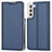 Leather Case Stands Flip Cover Holder D05T for Samsung Galaxy S22 Plus 5G Blue