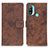 Leather Case Stands Flip Cover Holder D05Y for Motorola Moto E30