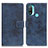 Leather Case Stands Flip Cover Holder D05Y for Motorola Moto E30 Blue