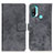 Leather Case Stands Flip Cover Holder D05Y for Motorola Moto E30 Gray