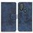 Leather Case Stands Flip Cover Holder D05Y for Motorola Moto G Play (2023) Blue