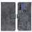 Leather Case Stands Flip Cover Holder D05Y for Motorola Moto G Pure Gray