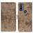 Leather Case Stands Flip Cover Holder D05Y for Motorola Moto G Pure Khaki