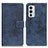 Leather Case Stands Flip Cover Holder D05Y for OnePlus 9RT 5G Blue