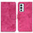 Leather Case Stands Flip Cover Holder D05Y for OnePlus 9RT 5G Hot Pink