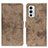 Leather Case Stands Flip Cover Holder D05Y for OnePlus 9RT 5G Khaki