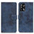 Leather Case Stands Flip Cover Holder D05Y for Oppo A74 4G Blue