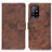 Leather Case Stands Flip Cover Holder D05Y for Oppo A95 5G Brown