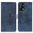 Leather Case Stands Flip Cover Holder D05Y for Oppo F19 Blue