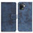 Leather Case Stands Flip Cover Holder D05Y for Oppo F19 Pro Blue