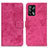 Leather Case Stands Flip Cover Holder D05Y for Oppo F19s Hot Pink
