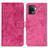 Leather Case Stands Flip Cover Holder D05Y for Oppo Reno5 F Hot Pink