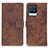 Leather Case Stands Flip Cover Holder D05Y for Realme 8 4G Brown