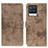 Leather Case Stands Flip Cover Holder D05Y for Realme 8 4G Khaki