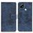 Leather Case Stands Flip Cover Holder D05Y for Realme C21 Blue