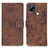 Leather Case Stands Flip Cover Holder D05Y for Realme C21 Brown