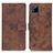 Leather Case Stands Flip Cover Holder D05Y for Realme Narzo 50i Brown