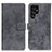 Leather Case Stands Flip Cover Holder D05Y for Samsung Galaxy S21 Ultra 5G Gray