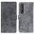 Leather Case Stands Flip Cover Holder D05Y for Sony Xperia 1 III Gray