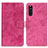 Leather Case Stands Flip Cover Holder D05Y for Sony Xperia 10 III Hot Pink