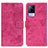 Leather Case Stands Flip Cover Holder D05Y for Vivo V21e 5G Hot Pink