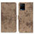 Leather Case Stands Flip Cover Holder D05Y for Vivo Y21 Khaki