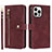 Leather Case Stands Flip Cover Holder D06T for Apple iPhone 15 Pro