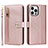 Leather Case Stands Flip Cover Holder D06T for Apple iPhone 15 Pro Max