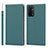 Leather Case Stands Flip Cover Holder D06T for Oppo A54 5G Cyan