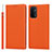 Leather Case Stands Flip Cover Holder D06T for Oppo A54 5G Orange