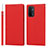 Leather Case Stands Flip Cover Holder D06T for Oppo A54 5G Red