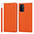 Leather Case Stands Flip Cover Holder D06T for Oppo A74 5G Orange