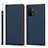 Leather Case Stands Flip Cover Holder D06T for Oppo A93 5G Blue