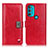 Leather Case Stands Flip Cover Holder D06Y for Motorola Moto G71 5G Red