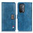 Leather Case Stands Flip Cover Holder D06Y for Oppo A54 5G Blue